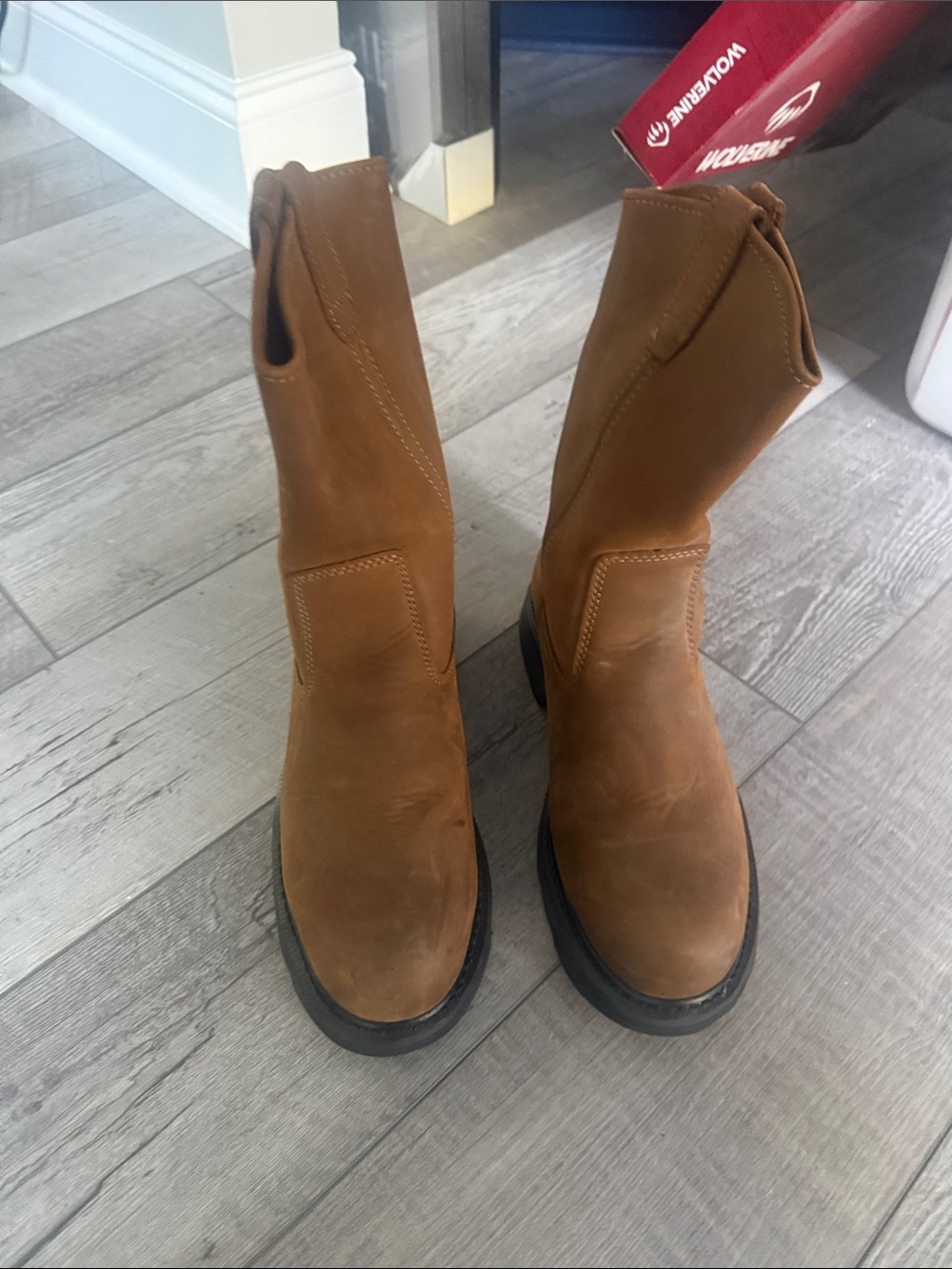 Wolverine Steel Toe Boots Sz 9